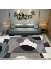 Simple Geometric Pattern Anti-Slip Carpet Multicolour 140x200cm