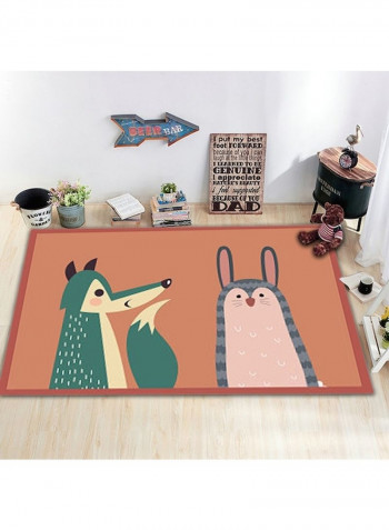 Cute Animal Pattern Foldable Carpet Multicolour 140x200cm