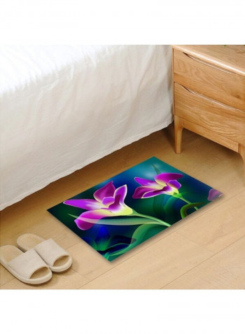 Anti-Skidding Flower Print Soft Living Room Floor Mat Multicolour 140x200cm
