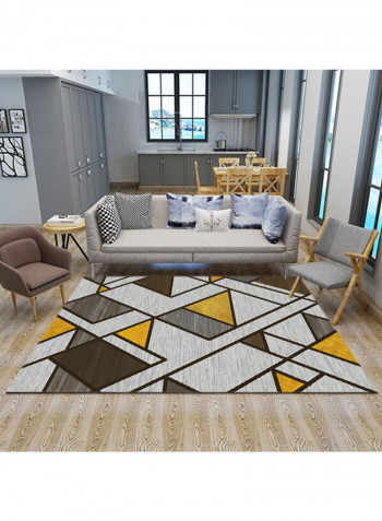 Dustproof Anti-Slip Geometric Pattern Carpet Grey 140 x 200cm
