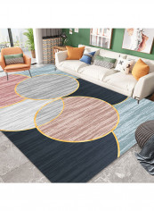 Anti-Slip Colourblock Pattern Carpet Grey/Black/Brown 140x200cm
