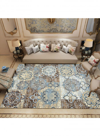 Geometric Pattern Room Rug Grey/Brown 140x200cm