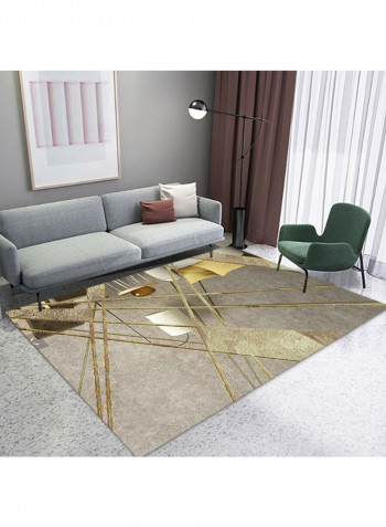 Geometric Pattern Carpet Grey/Gold 140x200cm