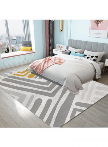 Stripe Pattern Nordic Style Rug Grey/White/Yellow 140x200cm