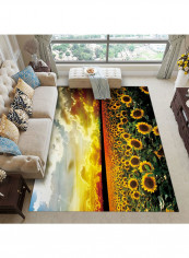 3D Sunflower Pattern Bedroom Rug Multicolour 140x200cm