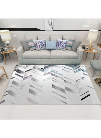 Geometric Pattern Living Room Rug White/Grey 140x200cm