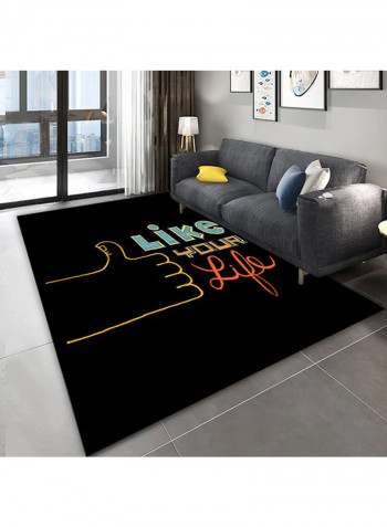 European Creative 3D Printed Bedroom Rug Black/Blue/Orange 140x200cm