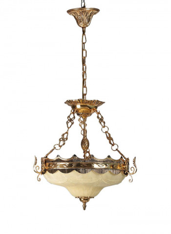 Glass Basin Chandelier Gold/Off-White 50x40centimeter