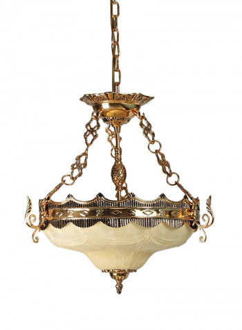 Glass Basin Chandelier Gold/Off-White 50x40centimeter