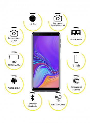 Galaxy A7 (2018) Dual SIM Black 4GB RAM 64GB 4G LTE