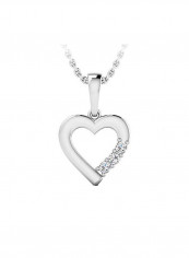 Rhodium Plated 925 Sterling Silver 0.5 Carat Diamond Studded Heart Pendant Necklace reviews Rhodium Plated 925 Sterling Silver 0.5 Carat Diamond Studded Heart Pendant Necklace
