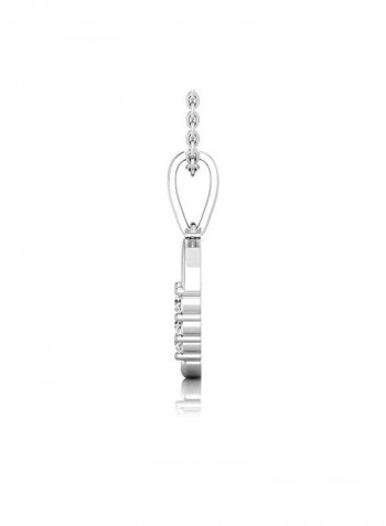 Rhodium Plated 925 Sterling Silver 0.5 Carat Diamond Studded Heart Pendant Necklace