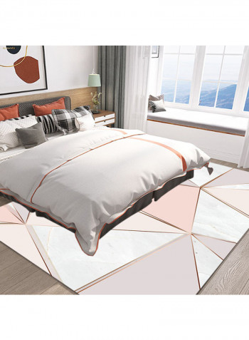 Geometric Pattern Carpet White/Pink/Grey 140x200cm