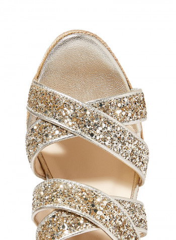 Janet Closure Wedge Sandals Gold