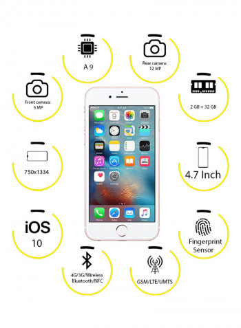 آيفون 6s بخاصية فيس تايم بلون ذهبي وردي بذاكرة سعة 32 جيجابايت ومزود بخدمة 4G LTE