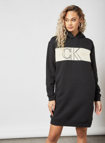 Monogram Logo Dress Black