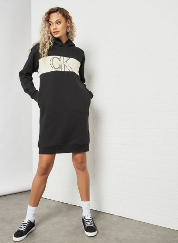 Monogram Logo Dress Black