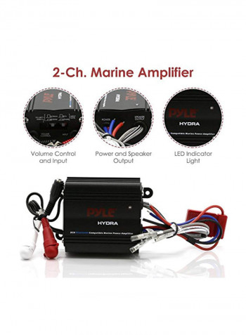 2-Channel Marine Amplifier PLMRMB2CB Black