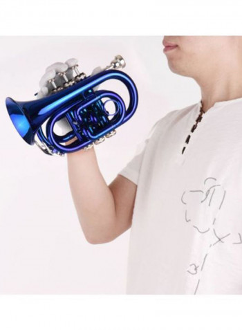 Pack Of 5 Mini Pocket Trumpet Set With Pair Of Gloves, Cleaning Cloth, Carrying Case And Strap