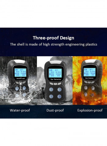 4-In-1 Handheld Digital Gas Detector Black 23centimeter