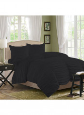 3-Piece Duvet Cover Set Cotton Dark Grey 114 x 96inch
