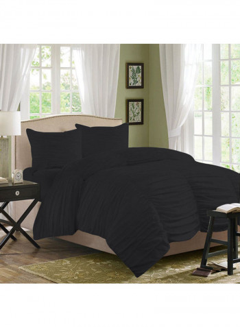 3-Piece Duvet Cover Set Cotton Dark Grey 114 x 96inch