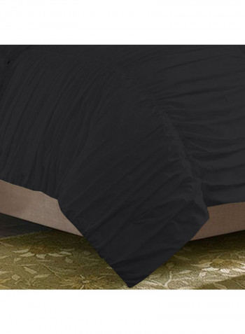 3-Piece Duvet Cover Set Cotton Dark Grey 114 x 96inch