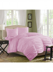 3-Piece Duvet Cover Set Cotton Pink 102 x 86inch