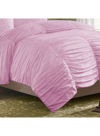 3-Piece Duvet Cover Set Cotton Pink 102 x 86inch