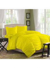 3-Piece Duvet Cover Set Cotton Yellow 78 x 78inch