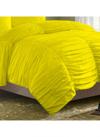 3-Piece Duvet Cover Set Cotton Yellow 78 x 78inch