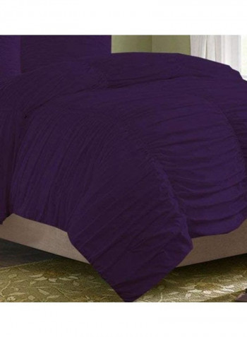 3-Piece Duvet Cover Set Cotton Purple 53 x 78inch