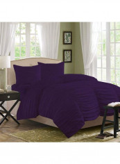 3-Piece Duvet Cover Set Cotton Purple 86 x 90inch