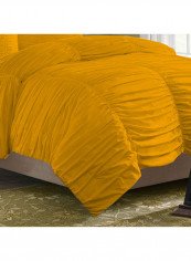 3-Piece Duvet Cover Set Cotton Yellow 102 x 86inch