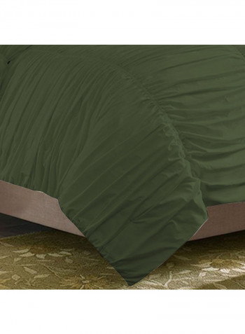 3-Piece Duvet Cover Set Cotton Dark Green 53 x 78inch