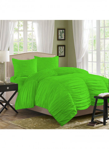 3-Piece Duvet Cover Set Cotton Parrot Green 53 x 78inch