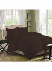 3-Piece Duvet Cover Set Cotton Chocolate Brown 53 x 78inch