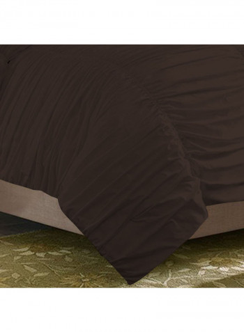 3-Piece Duvet Cover Set Cotton Chocolate Brown 53 x 78inch