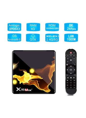 X99 Max Plus Smart Android TV Set Top Box STB1004 Black/Gold