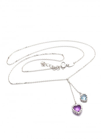 18k Gold Heart Rosary Adjustable Size Necklace