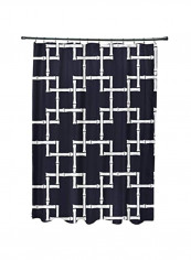Geometric Print Shower Curtain Navy Blue 0.3x71x74inch