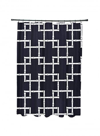 Geometric Print Shower Curtain Navy Blue 0.3x71x74inch