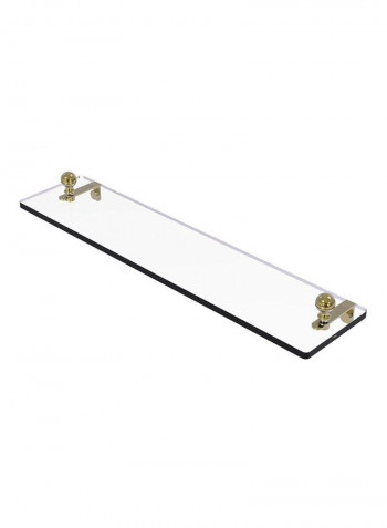 Vanity Beveled Edges Glass Shelf Gold/Clear 22inch