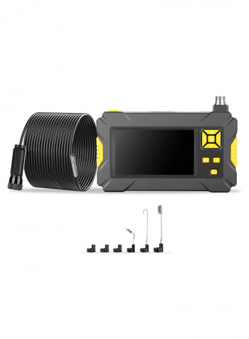 P40 Portable Handheld Industrial Endoscope Borescope Inspection Camera IP67 Waterproof 5.5mm Lens BuiltIn 6 Pieces Of Adjustable LEDs With 4.3 Inch High-definition 1080P Display Screen 19.5 x 18.0 x 6.6cm yellow