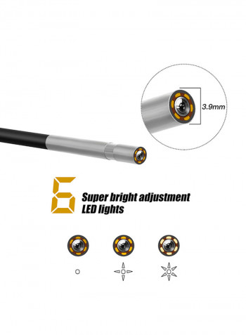 P40 Portable Handheld Industrial Endoscope Borescope Inspection Camera IP67 Waterproof 5.5mm Lens BuiltIn 6 Pieces Of Adjustable LEDs With 4.3 Inch High-definition 1080P Display Screen 19.5 x 18.0 x 6.6cm yellow