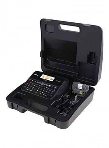 PC-Connectable Label Maker With Colour Display And Carry Case Black