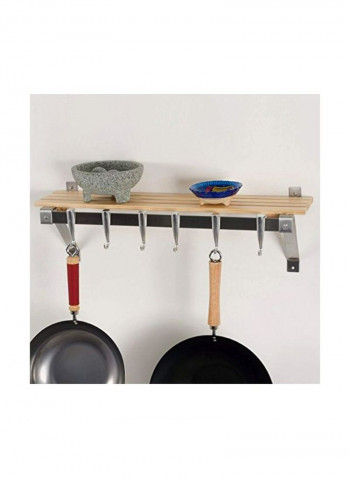 Wall Pot Rack Brown/Silver 30inch