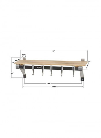 Wall Pot Rack Brown/Silver 30inch