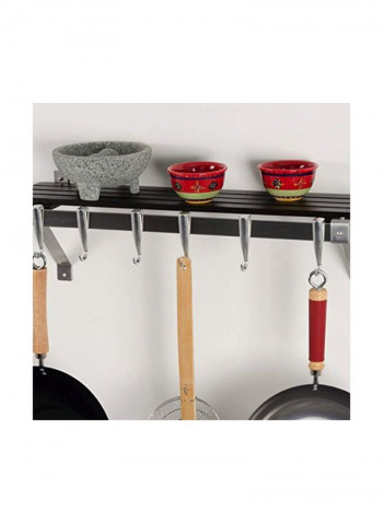 Wall Pot Rack Brown/Silver 30inch