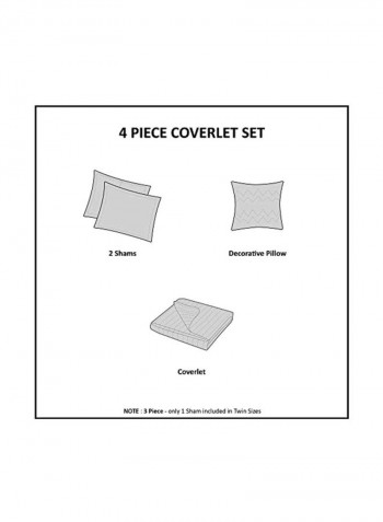 4-Piece Coverlet Set Blue/Pink/Beige